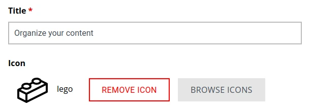 Abschnitt des Inhaltsformulars mit dem Icon Fled