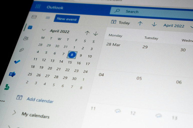Ein digitaler Kalender auf einem Computerbildschirm